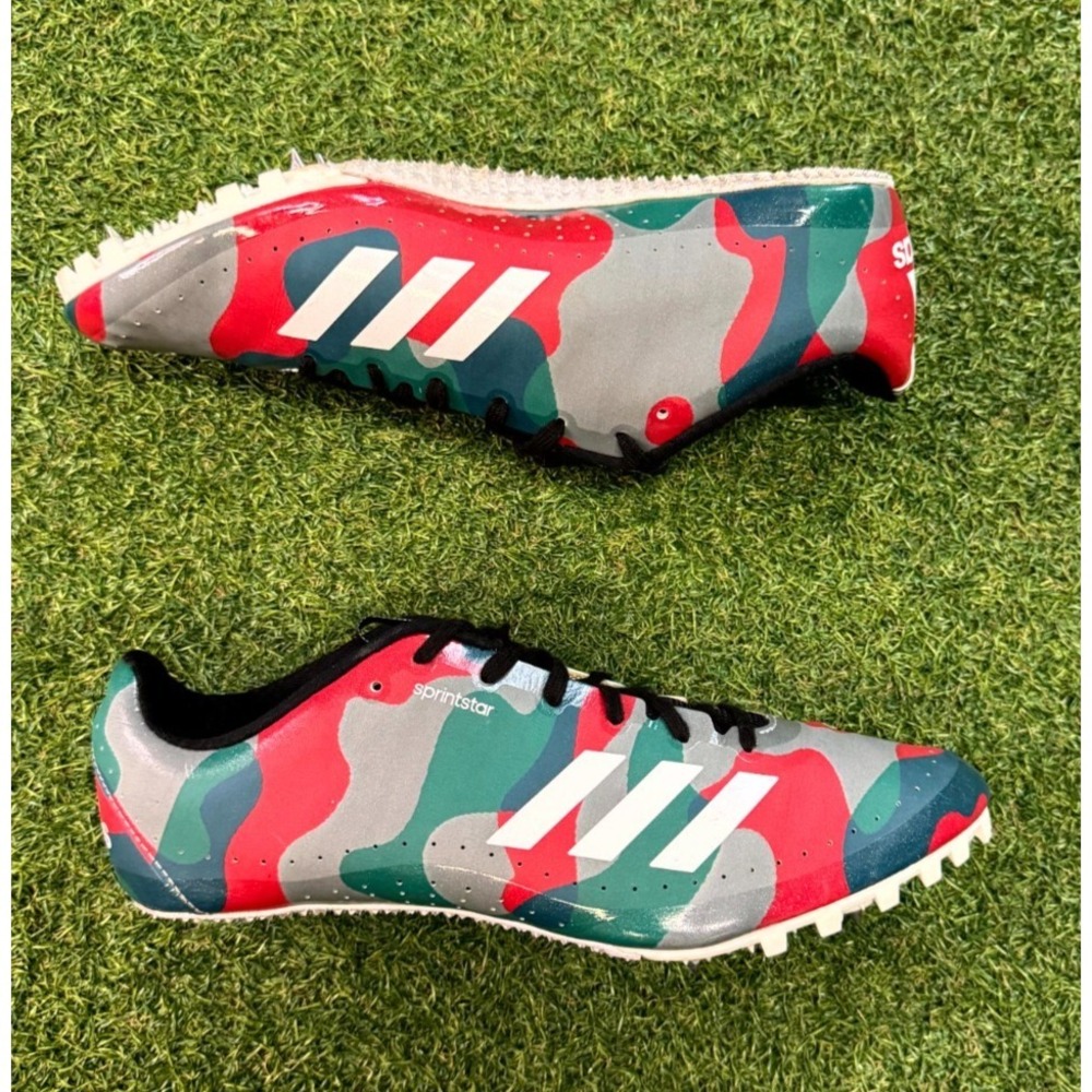 Adidas Sprintstar AF5596 Mens 9 Track‎ & Field Shoes Multi Camo Spike Sneakers